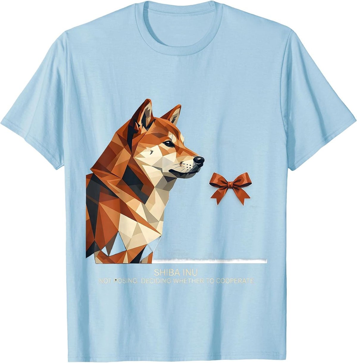 Shiba Inu. Not Posing. Deciding Whether To Cooperate. T-Shirt - Baby Blue