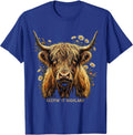 Keepin' It Highland Cute Highland Cow Design T-Shirt - Royal Blue