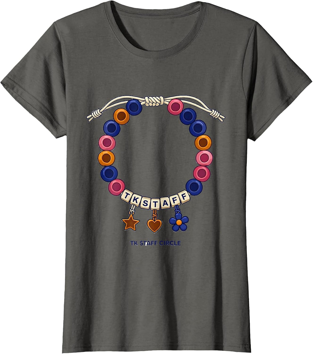 Women's TK Staff Circle Friendship Bracelet Transitional T-Shirt - Asphalt Grey