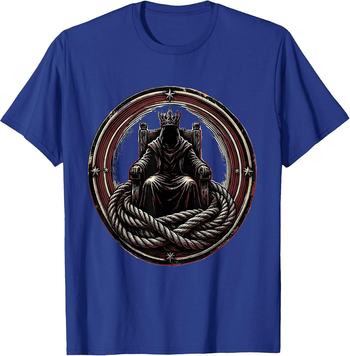 Men's Chaos Coordinator Crowned Throne Graphic Tee T-Shirt - Royal Blue