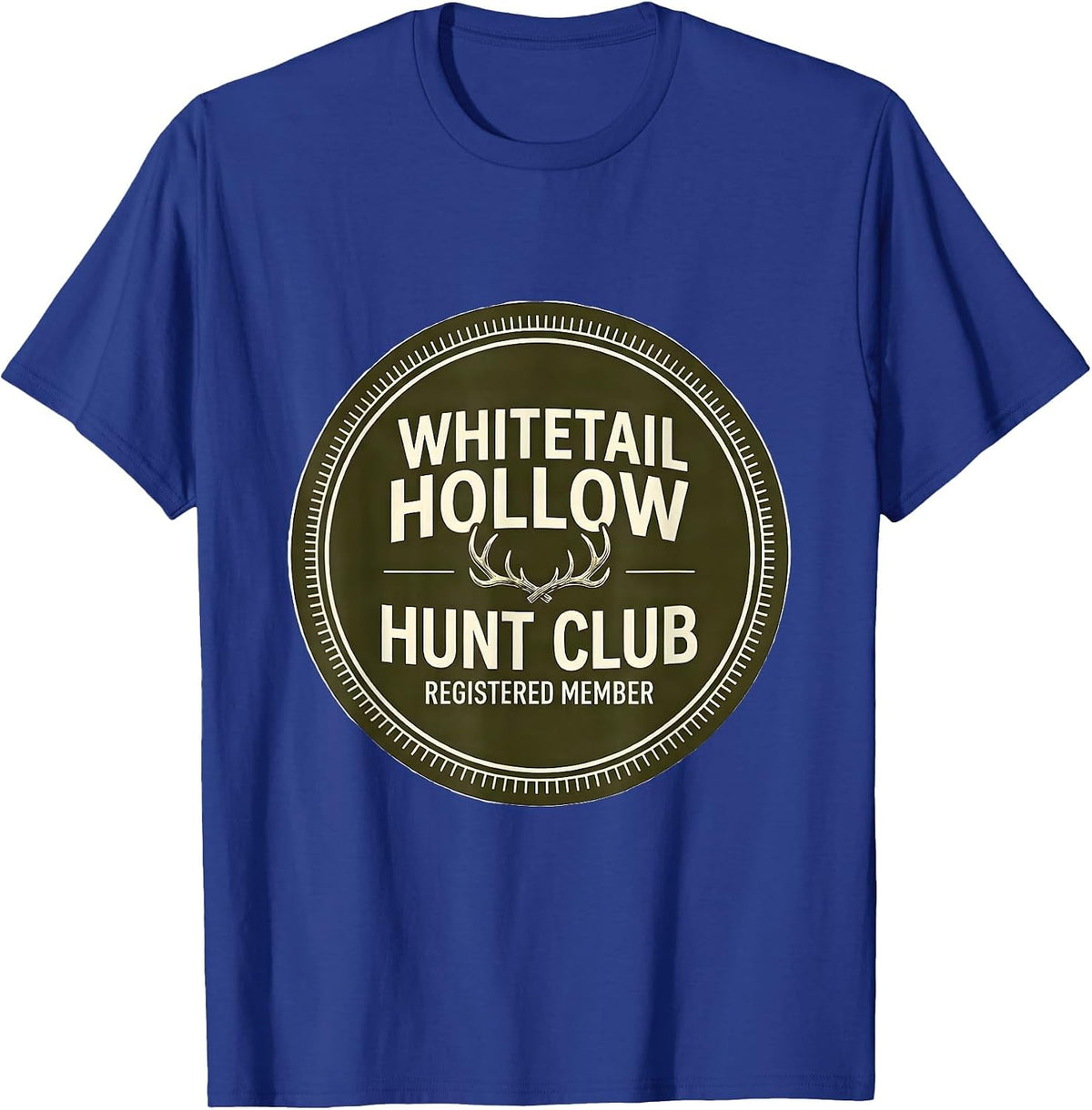 Men's Whitetail Hollow Hunt Club Registered Member Hunter Dad T-Shirt - Royal Blue