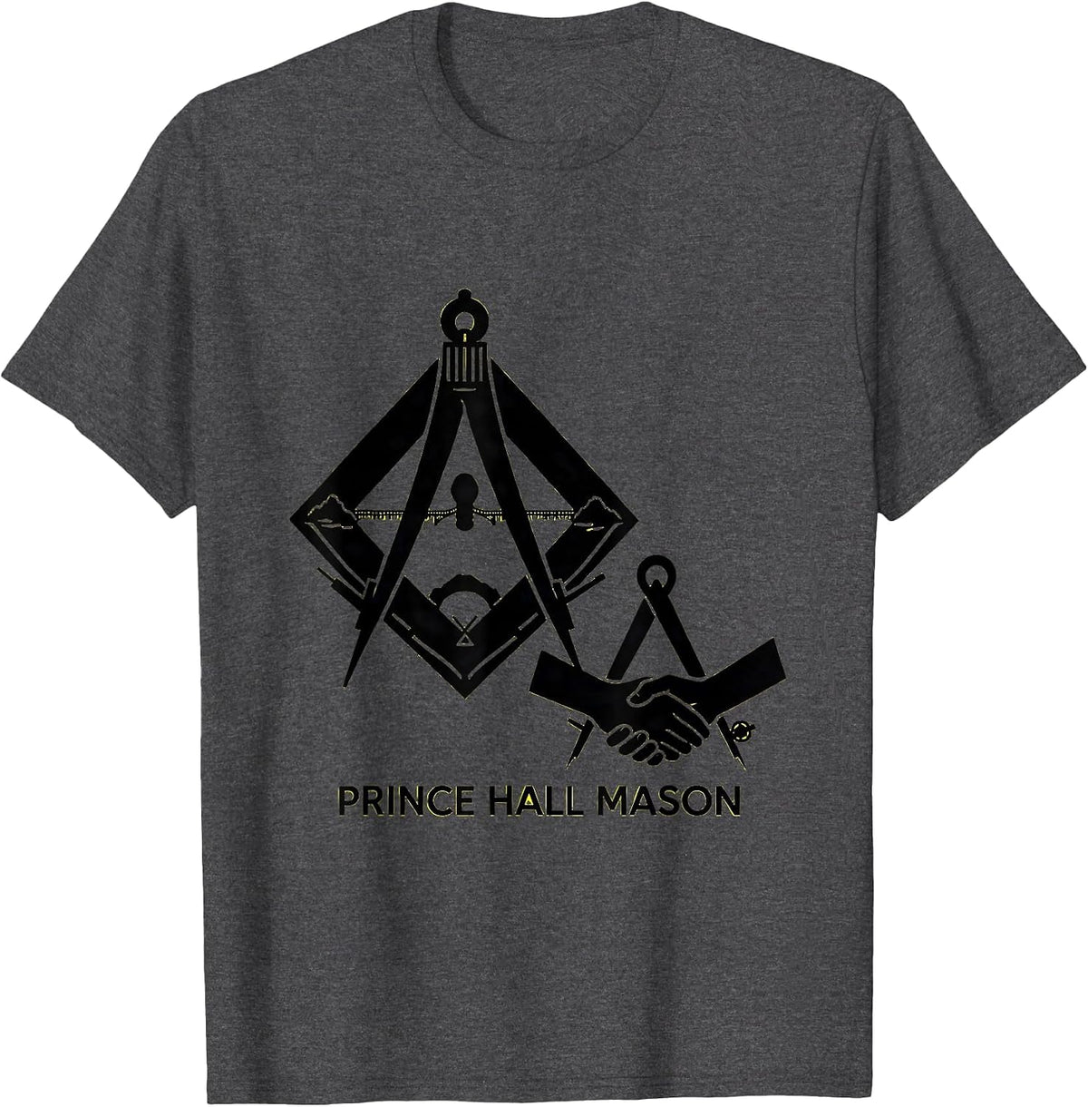 Men's Prince Hall Mason Fraternal Pride Masonic Brotherhood T-Shirt - Dark Heather Grey