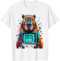 Men's Bruh Game Over Risograph Capybara Gamer Humor T-Shirt - White