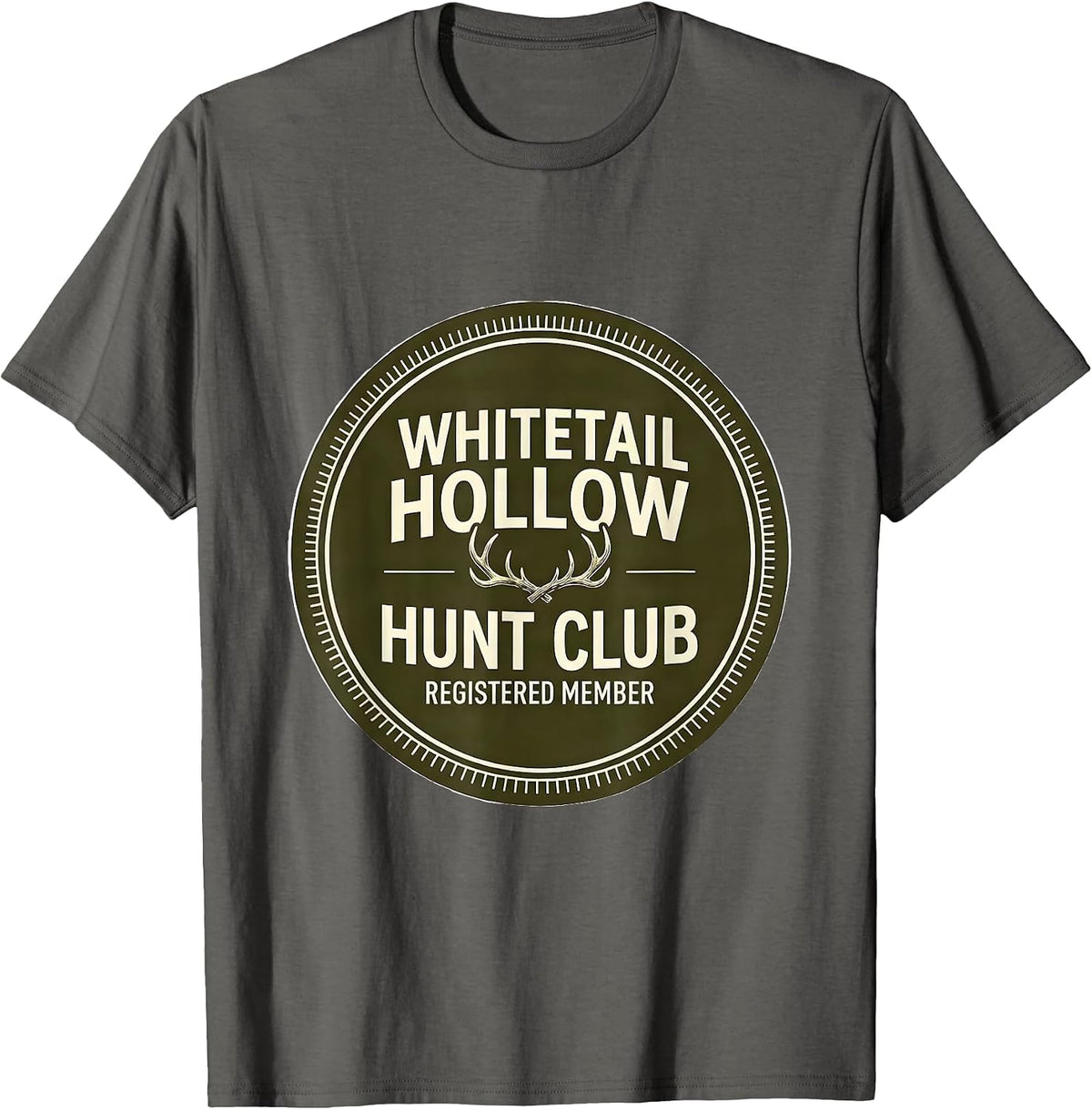 Men's Whitetail Hollow Hunt Club Registered Member Hunter Dad T-Shirt - Asphalt Grey