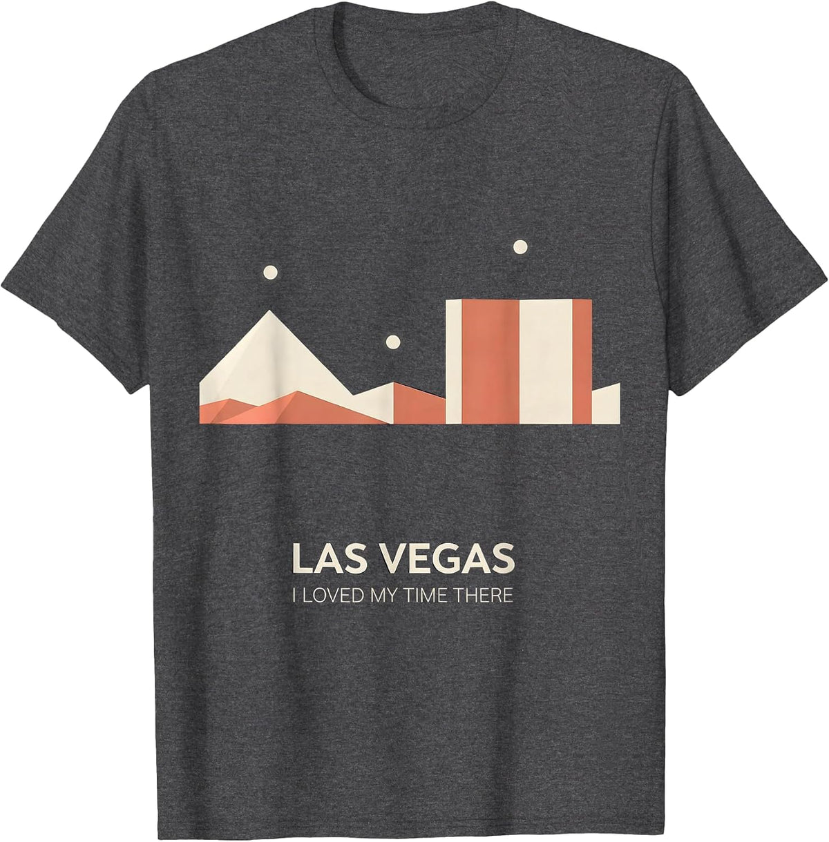 Men's Las Vegas I Loved My Time There Minimalist Skyline Souvenir T-Shirt - Dark Heather Grey