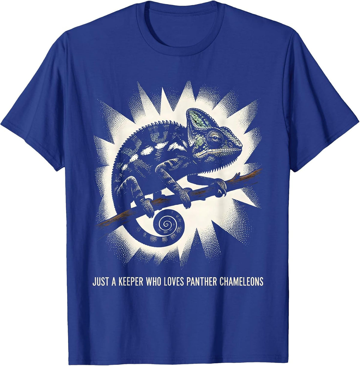 Men's Just A Keeper Who Loves Panther Chameleons Reptile Humor T-Shirt - Royal Blue