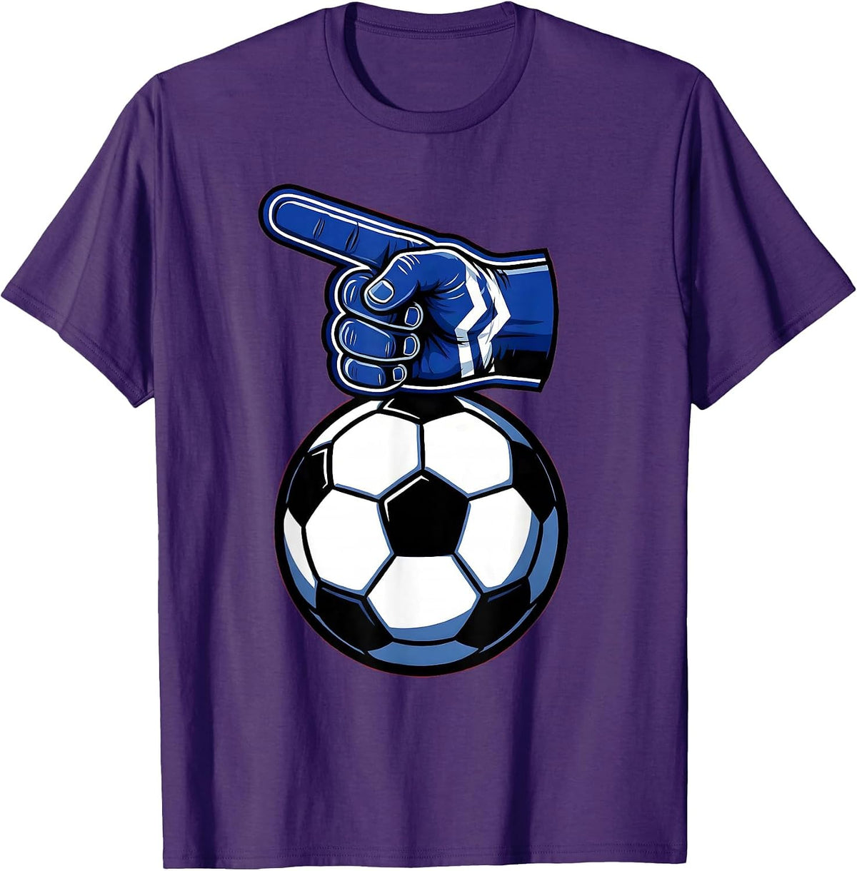 Men's Soccer Dad Foam Finger Graphic Tee T-Shirt - Purple