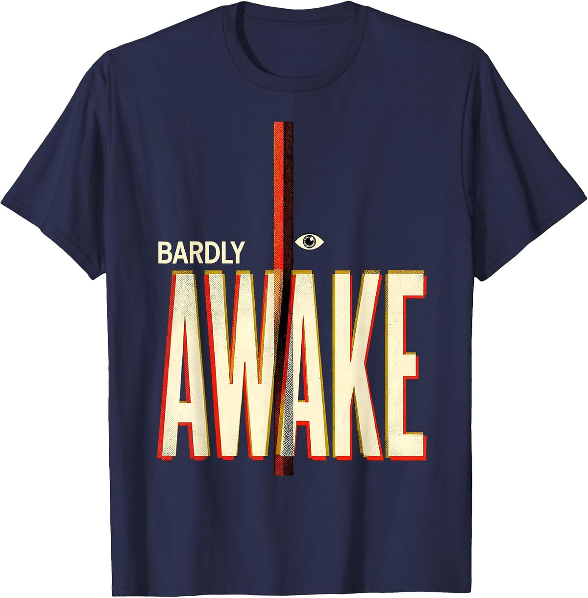 Bardly Awake Funny Shakespeare English Literature Humor T-Shirt - Navy Blue