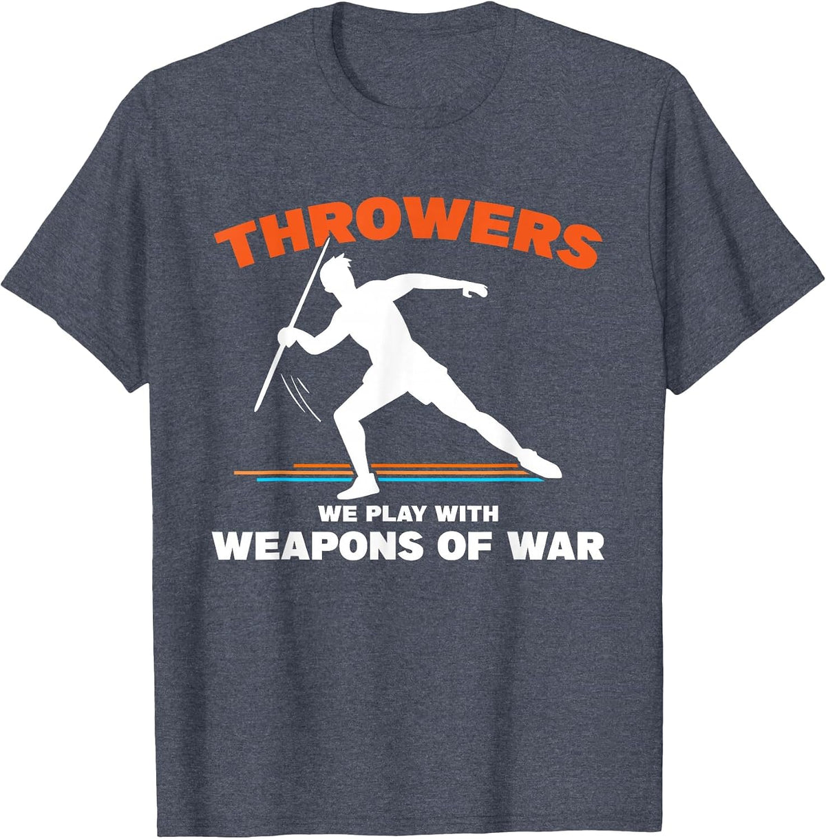 Throwing Track and Field Javelin Thrower T-Shirt - Heather Blue