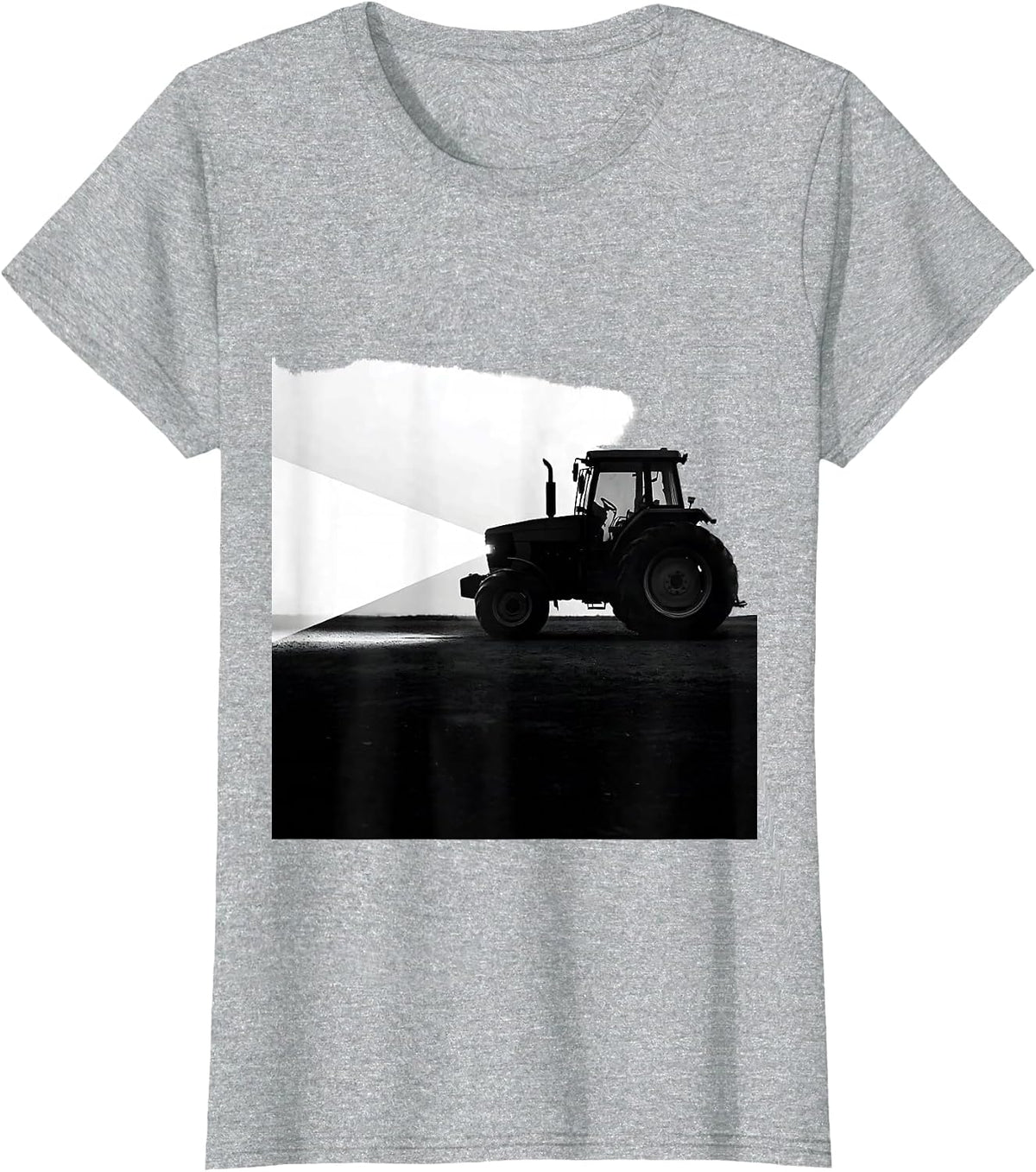 Tractor Silhouette Farmer Humor Patriotic Pride T-Shirt - Heather Grey