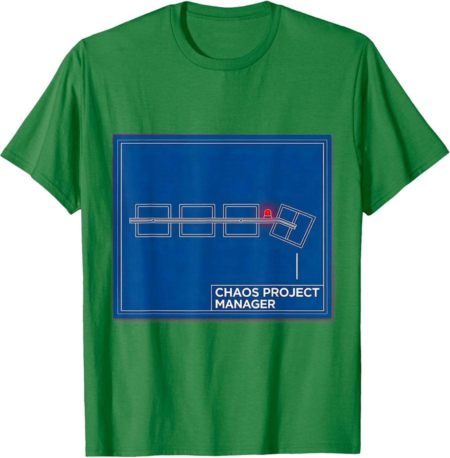 Men's Chaos Project Manager Funny Chaos Coordinator Novelty Humor T-Shirt - Kelly Green