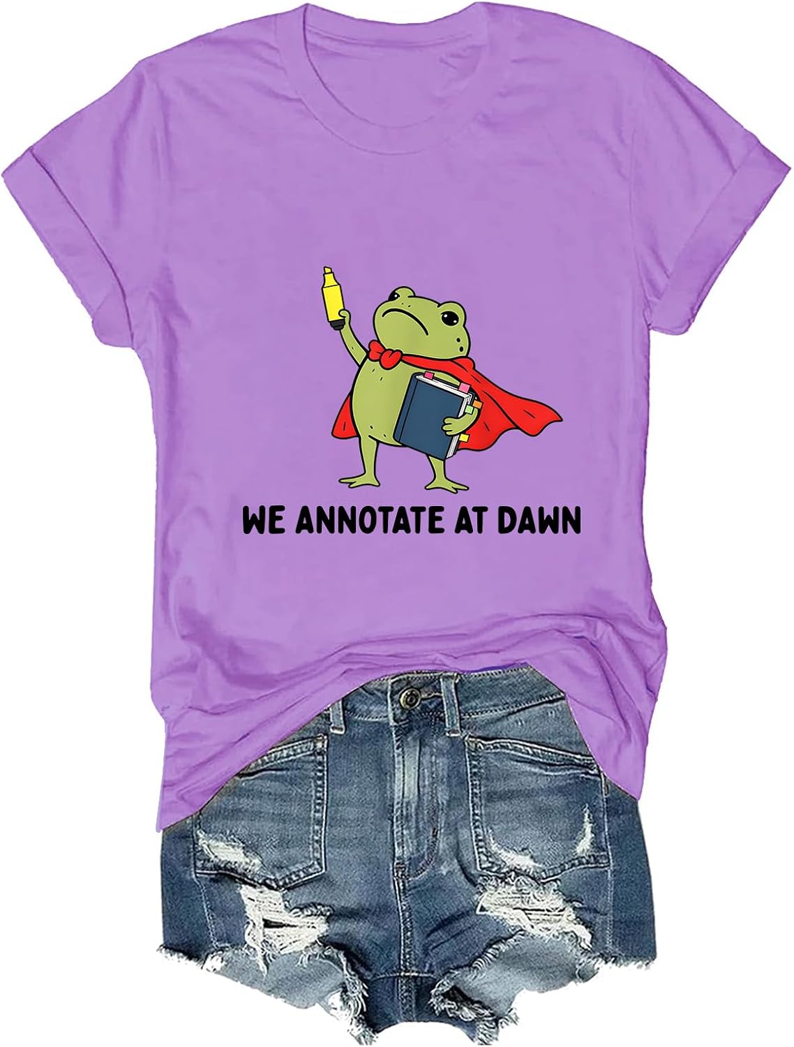 We Annotate At Dawn Shirt Funny Frog Teacher T-Shirt - Purple