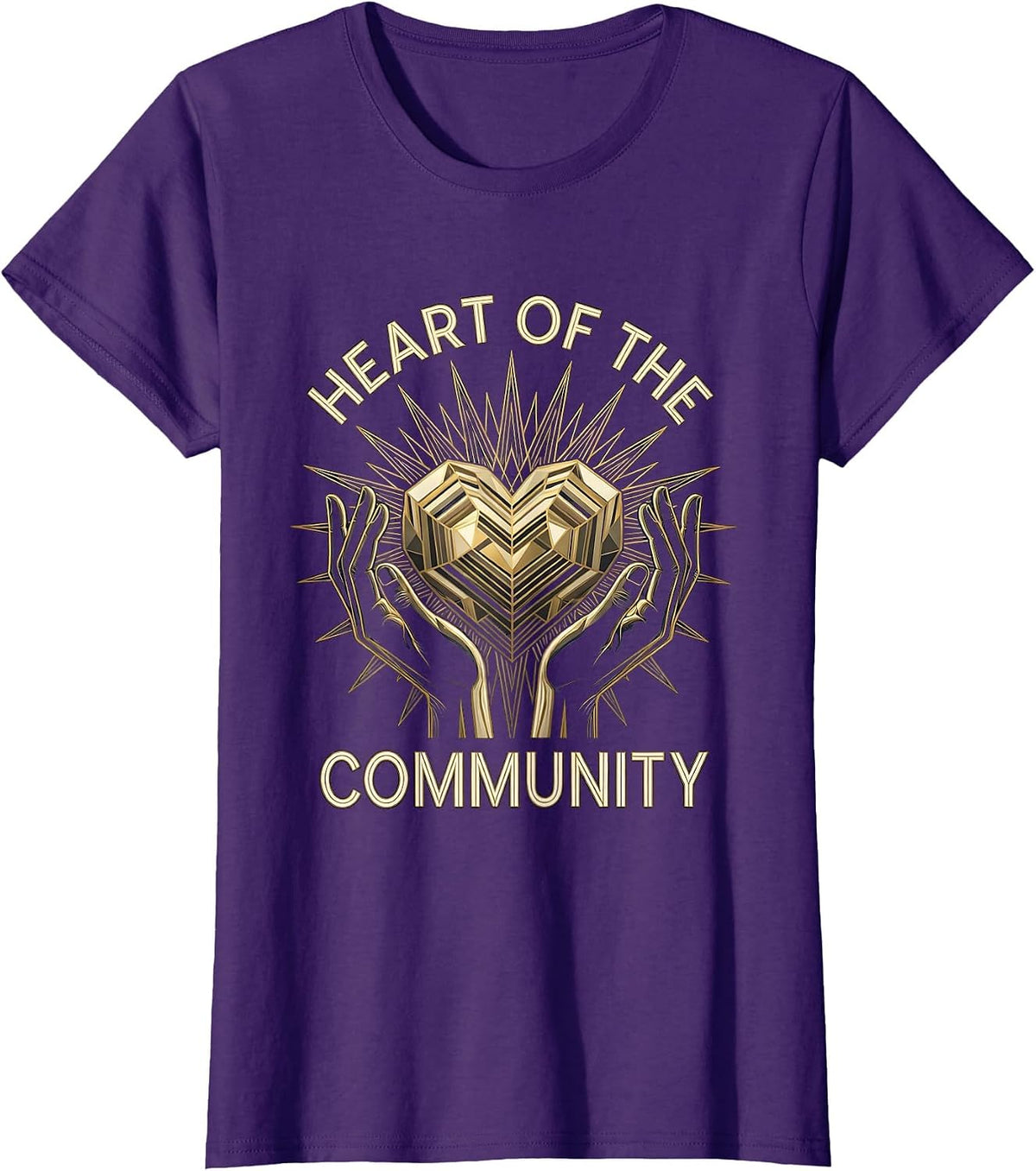 Women's Heart of the Community Social Worker Design T-Shirt - Purple