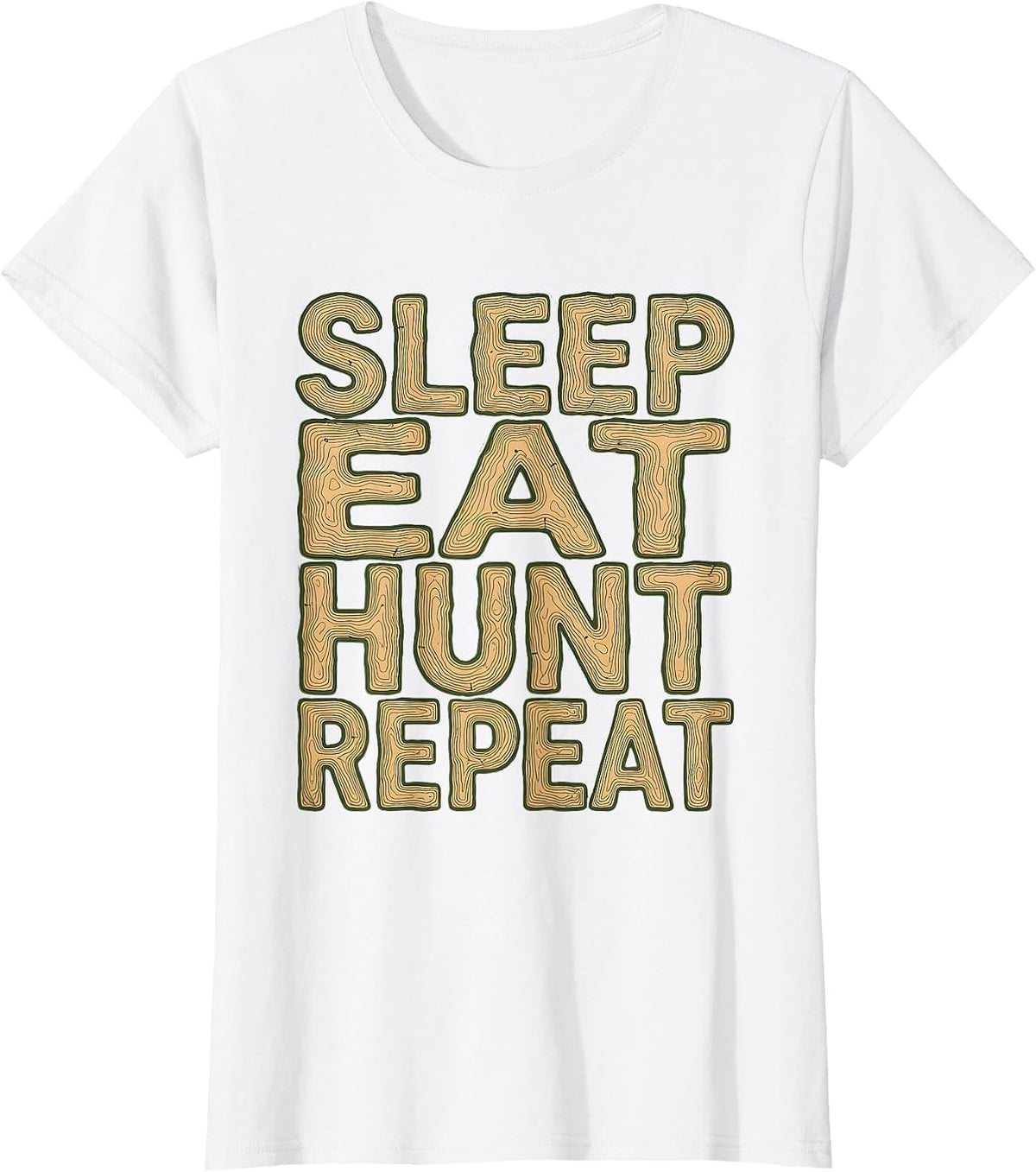 Women's Sleep Eat Hunt Repeat Camo Hunting Design T-Shirt - White