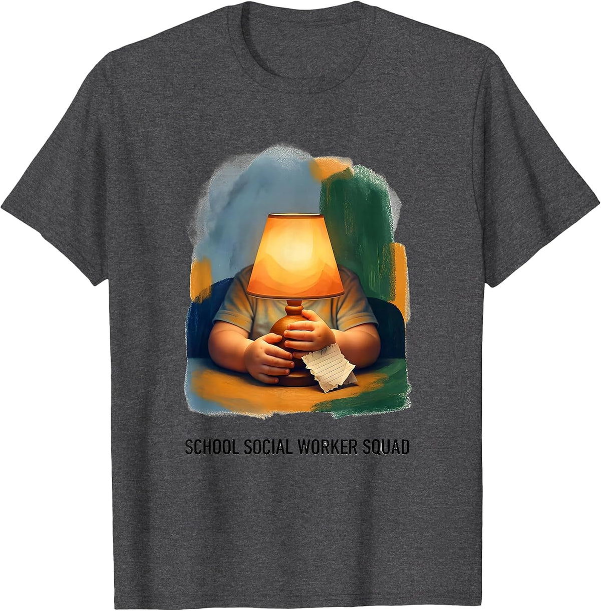 Men's School Social Worker Squad Storybook Counseling Staff T-Shirt - Dark Heather Grey