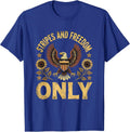Stripes and Freedom Patriotic USA Design T-Shirt - Royal Blue