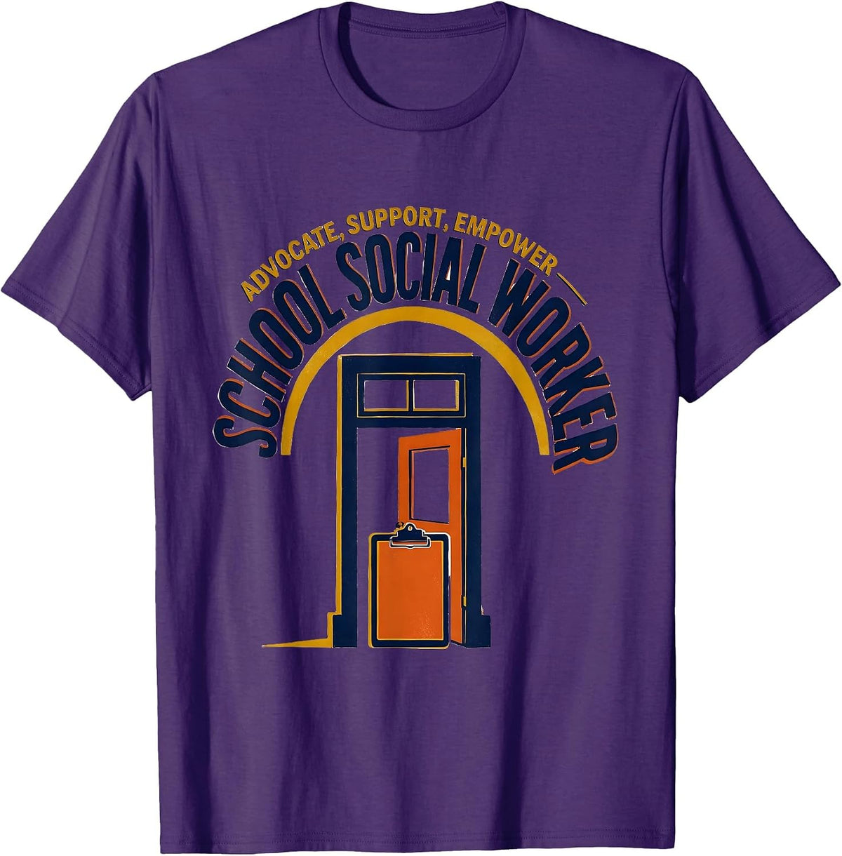 Men's Advocate Support Empower School Social Worker T-Shirt - Purple