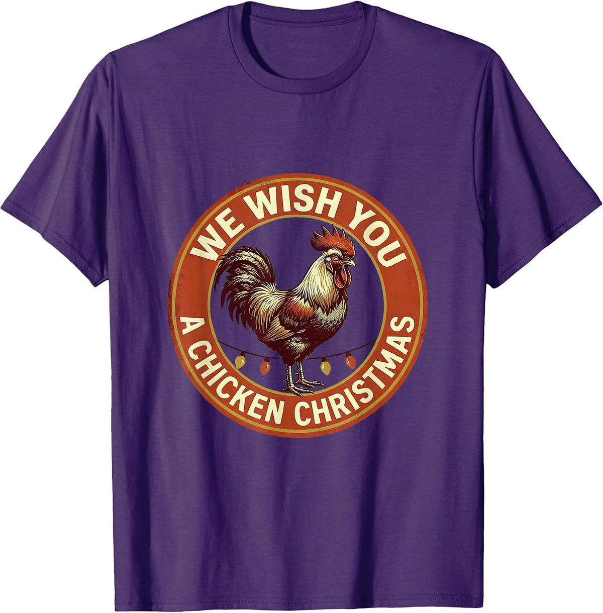 Men's We Wish You A Chicken Christmas Funny Chicken Lover Holiday T-Shirt - Purple