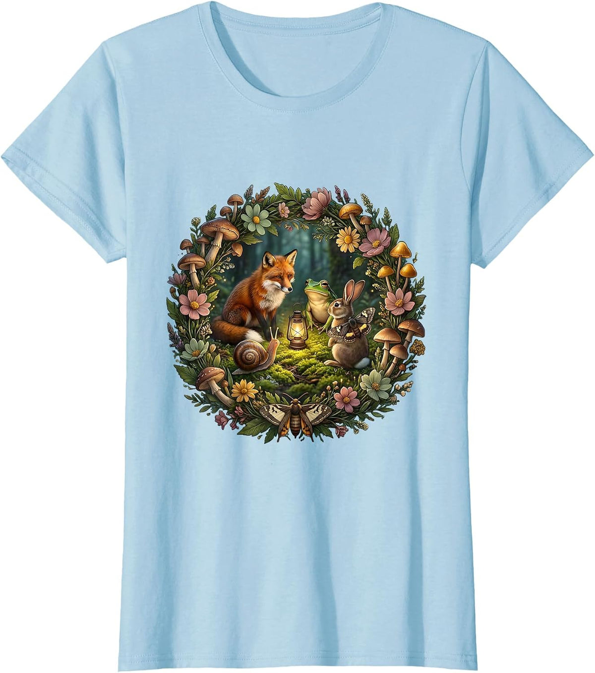 Social Worker Diverse Community Circle Illustration T-Shirt - Baby Blue