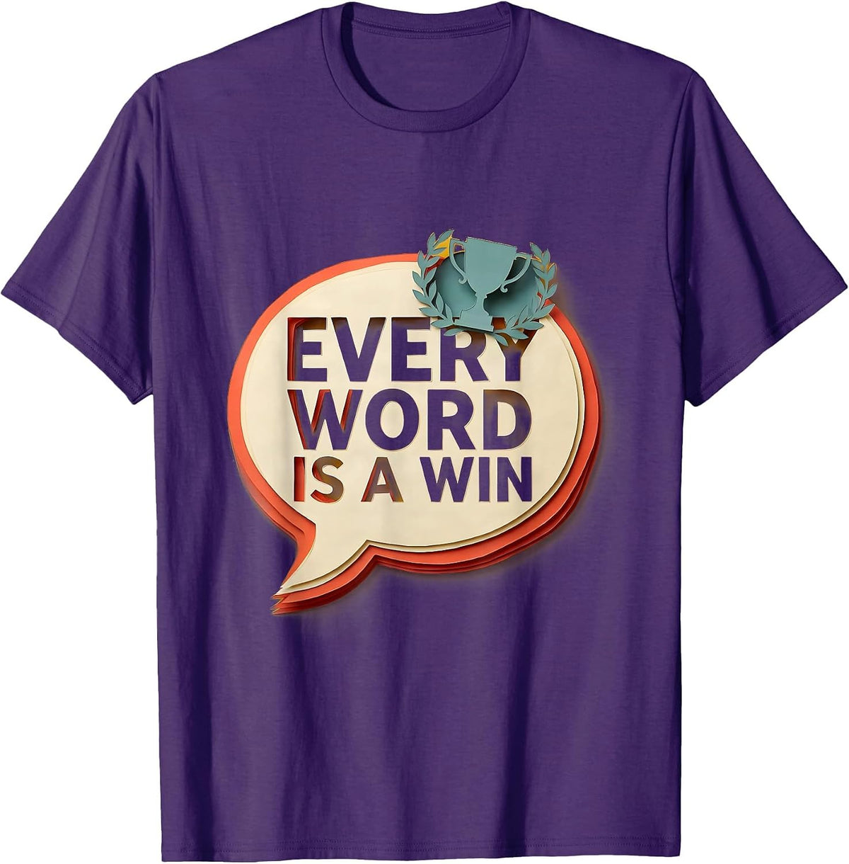 Every Word Is A Win Speech Language Pathology T-Shirt - Purple