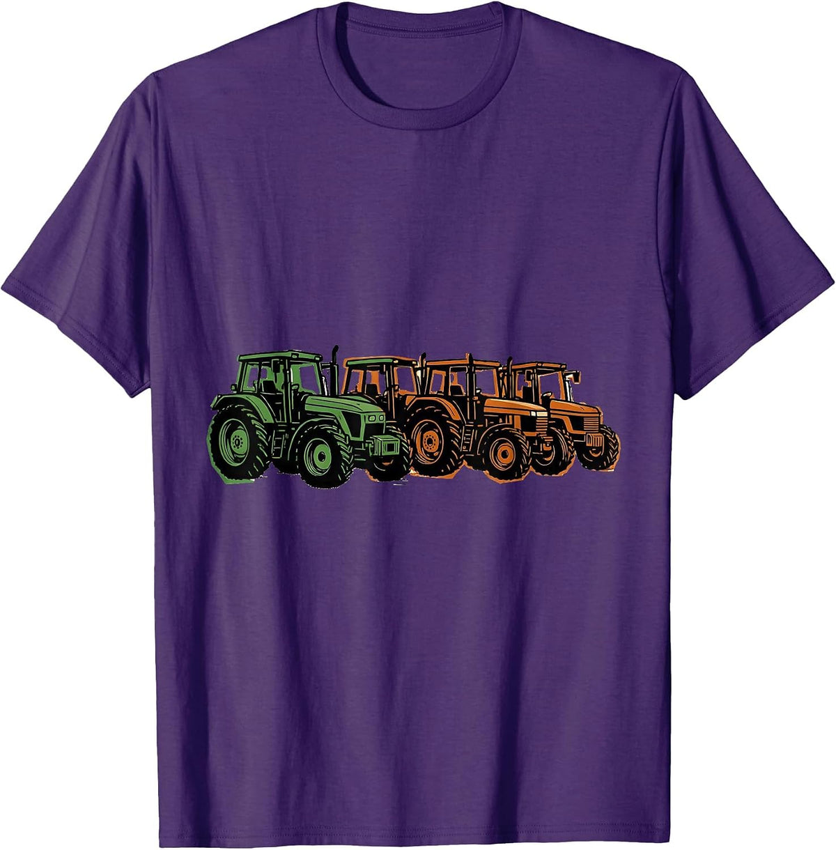 Men's Toddler Boy Tractor Lover Birthday Party Gift T-Shirt - Purple