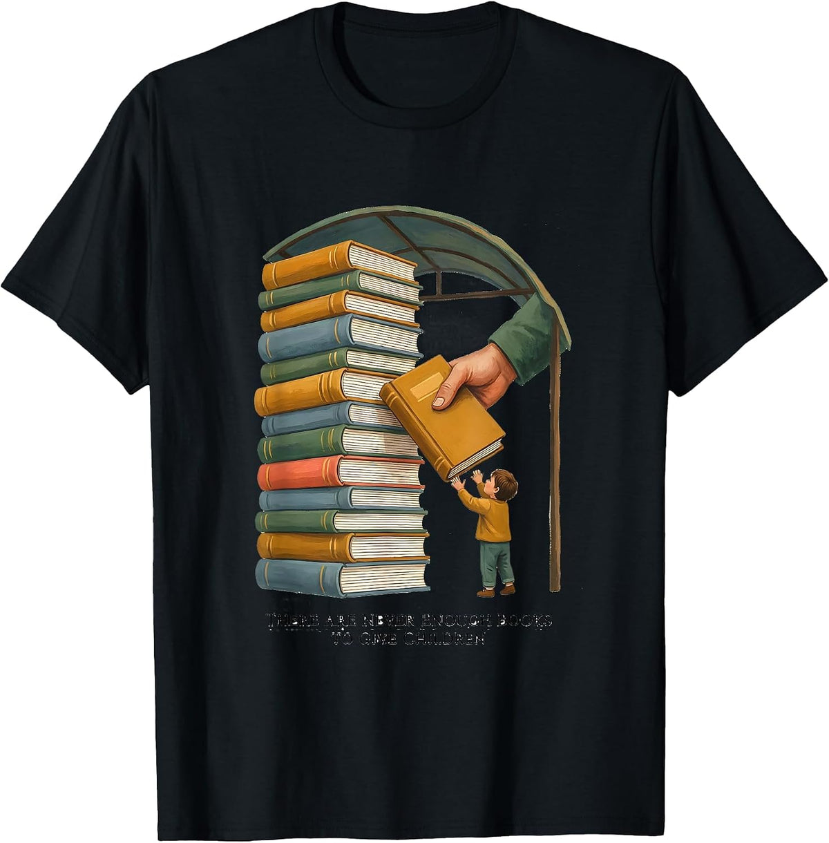 Men's There Are Never Enough Books To Give Children Teacher T-Shirt - Black