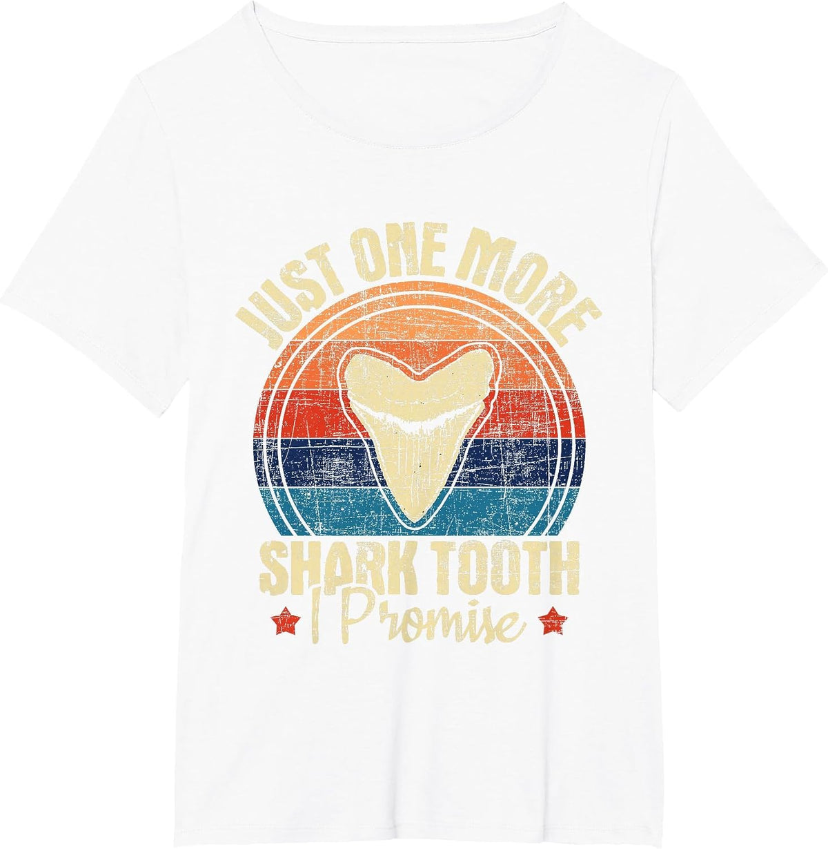 Just One More Shark Tooth I Promise - Retro Fossil T-Shirt - White