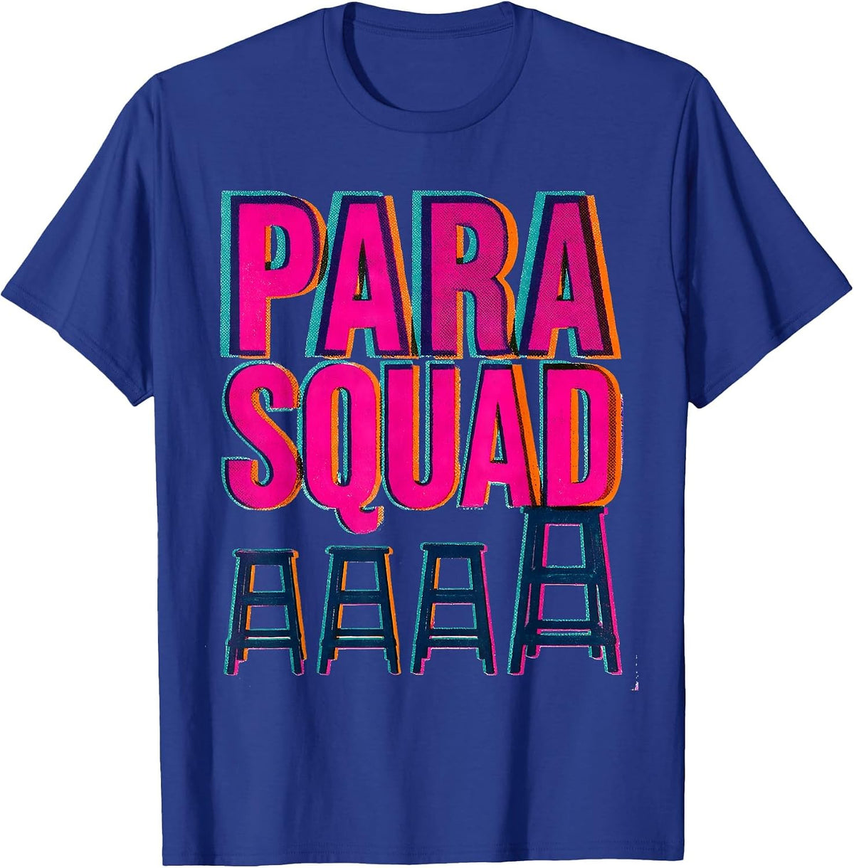 Men's Para Squad Paraprofessional Teacher Appreciation Back T-Shirt - Royal Blue