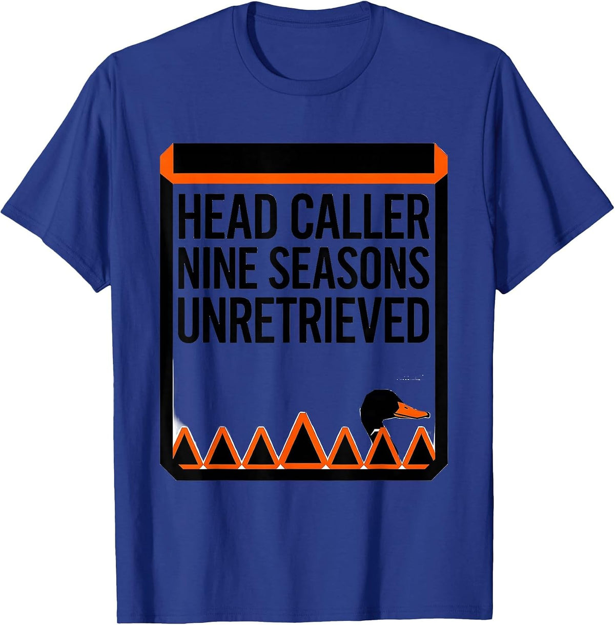Men's Head Caller Nine Seasons Unretrieved Geometric Duck Hunter T-Shirt - Royal Blue