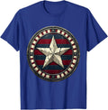 Firefighter American Flag Patriotic Graphic T-Shirt - Royal Blue