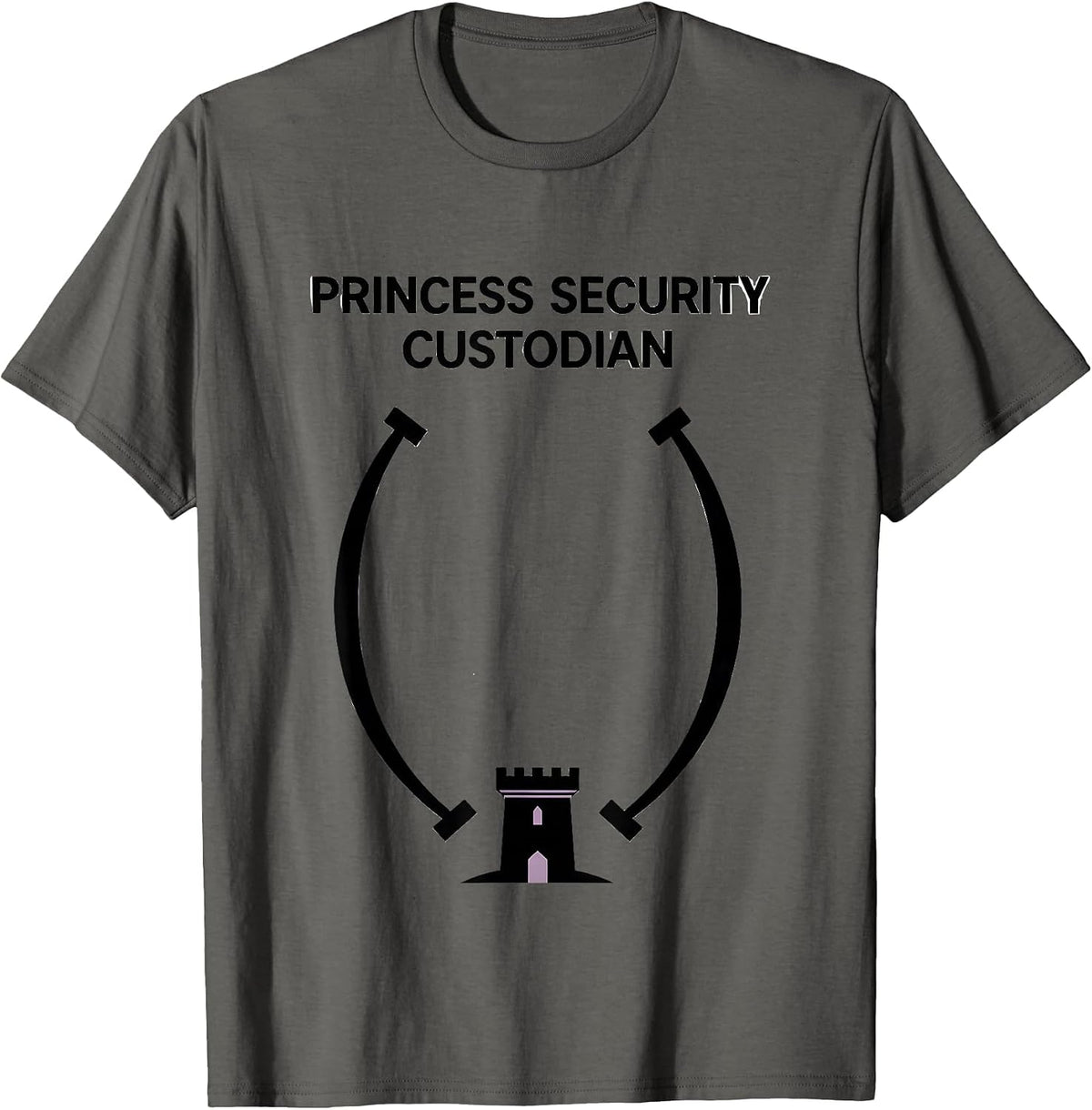 Princess Security Custodian Funny Family Matching Halloween T-Shirt - Asphalt Grey