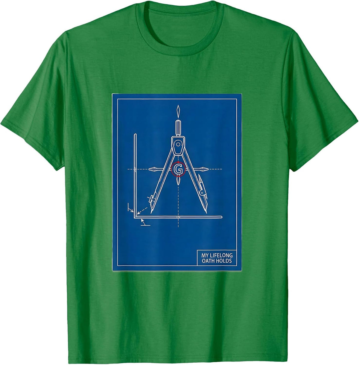 Men's My Lifelong Oath Holds Masonic Square And Compass Freemason T-Shirt - Kelly Green