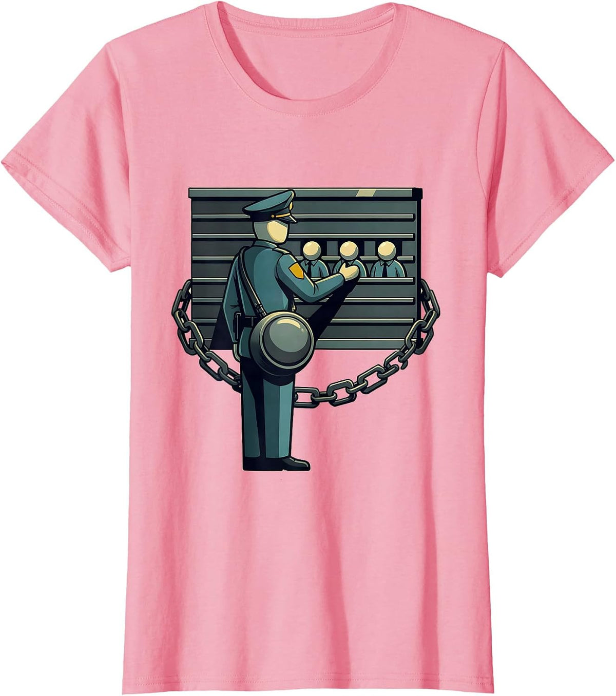 Women's Uniformed Officer Sorting Funny Police Officer Gift T-Shirt - Pink