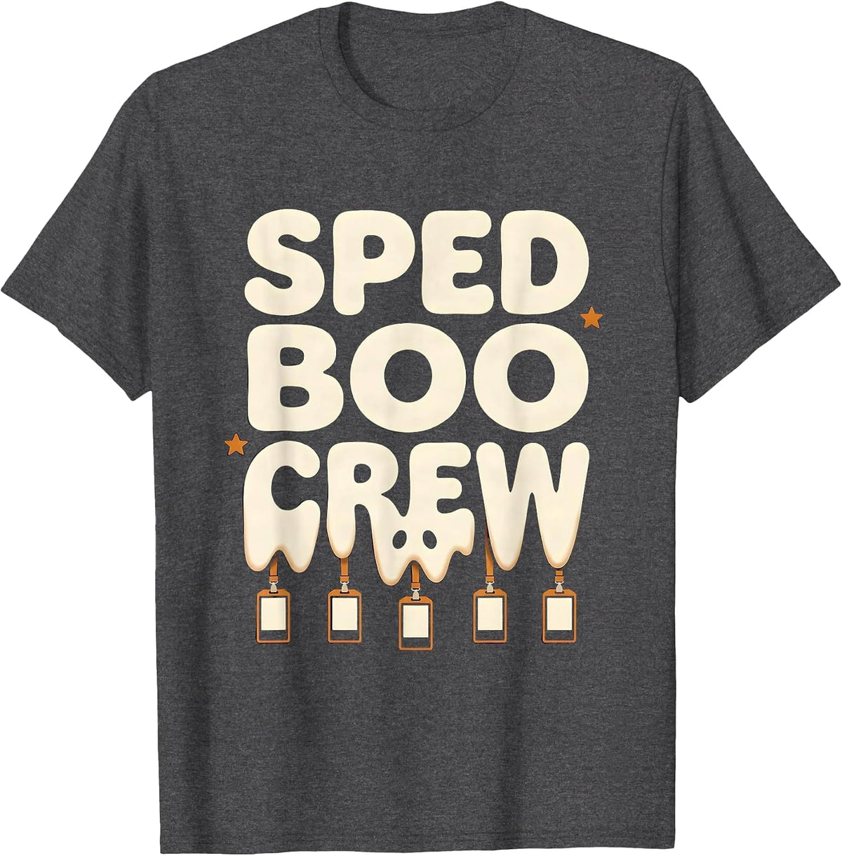 SPED Boo Crew Funny Para Normal Activities Paraprofessional T-Shirt - Dark Heather Grey