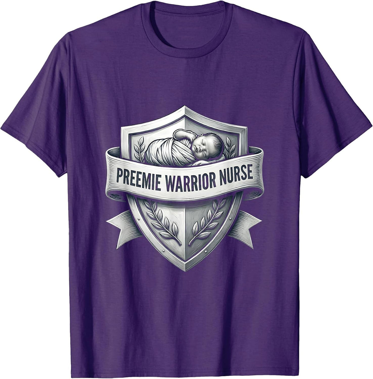 Men's Preemie Warrior Nurse NICU Pride Design T-Shirt - Purple