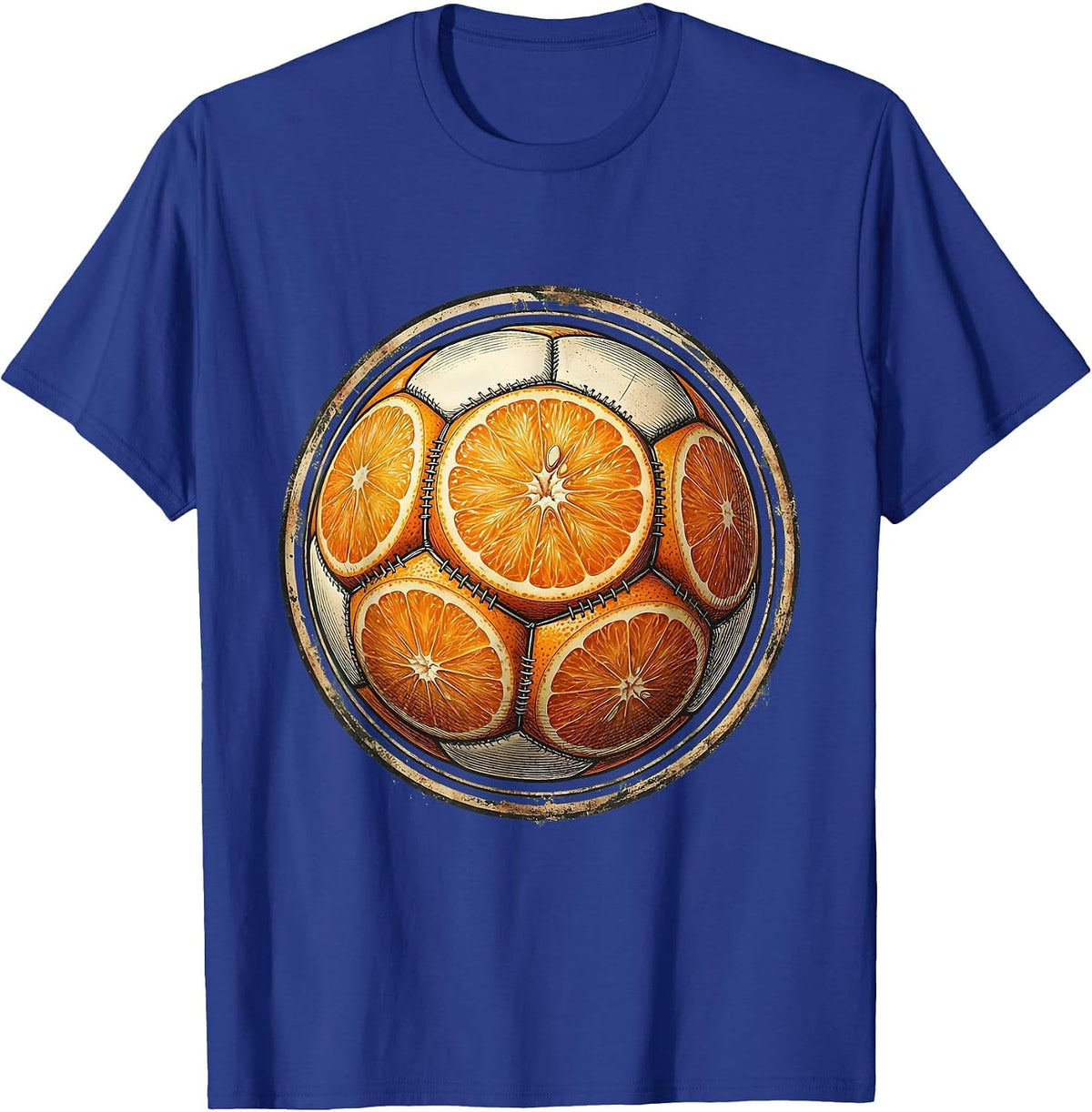 Men's Soccer Dad Orange Slice Soccer Ball Graphic T-Shirt - Royal Blue