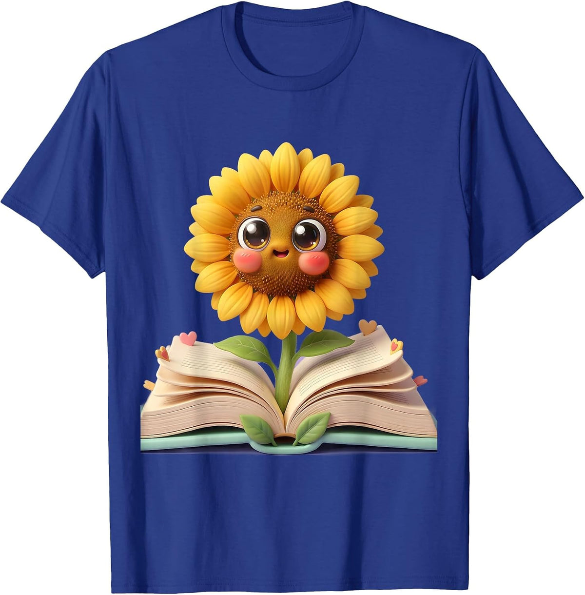 Special Education Teacher Sunflower Bookpage Design T-Shirt - Royal Blue