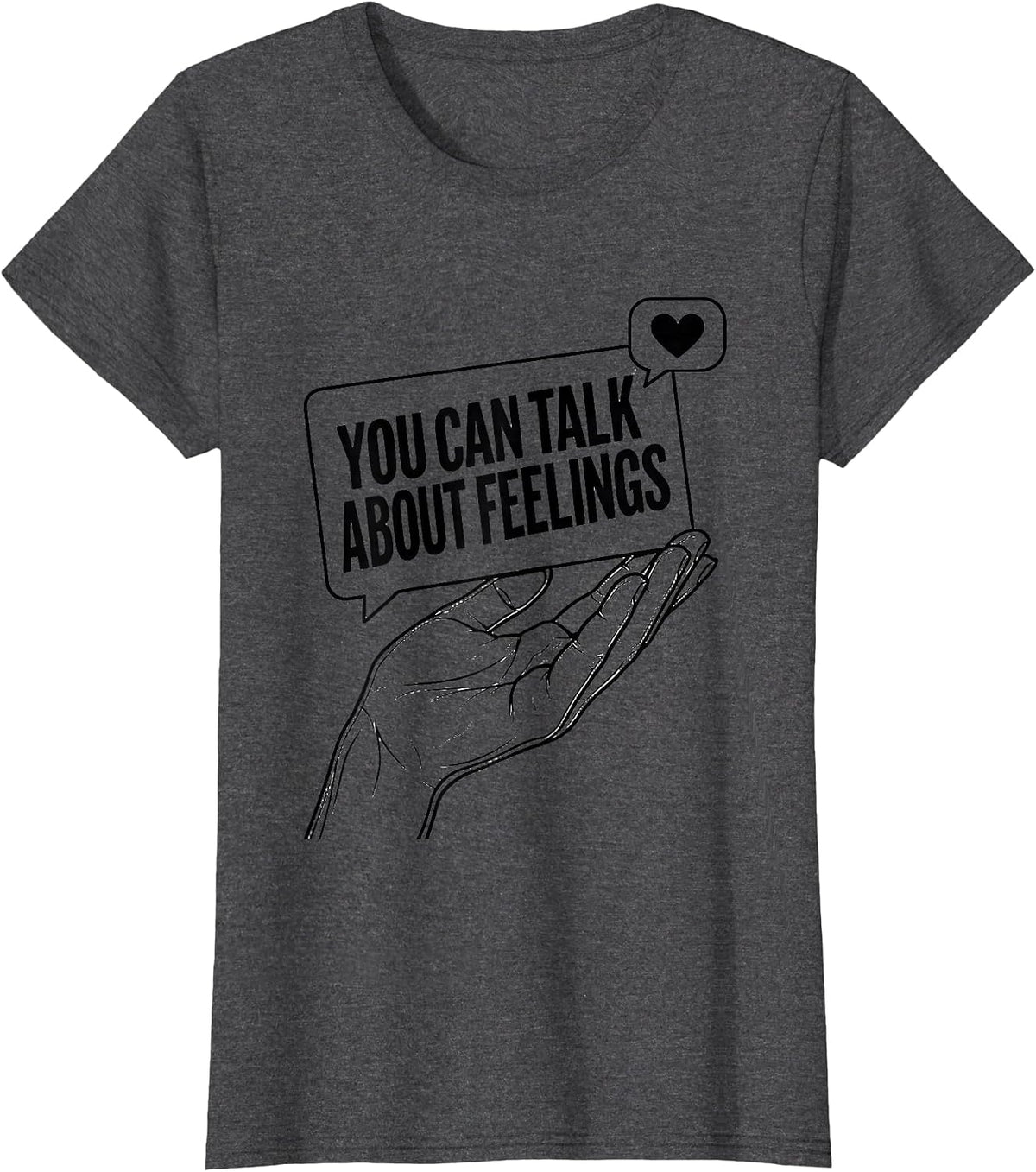 Women's You Can Talk About Feelings Mental Health Counselor T-Shirt - Dark Heather Grey