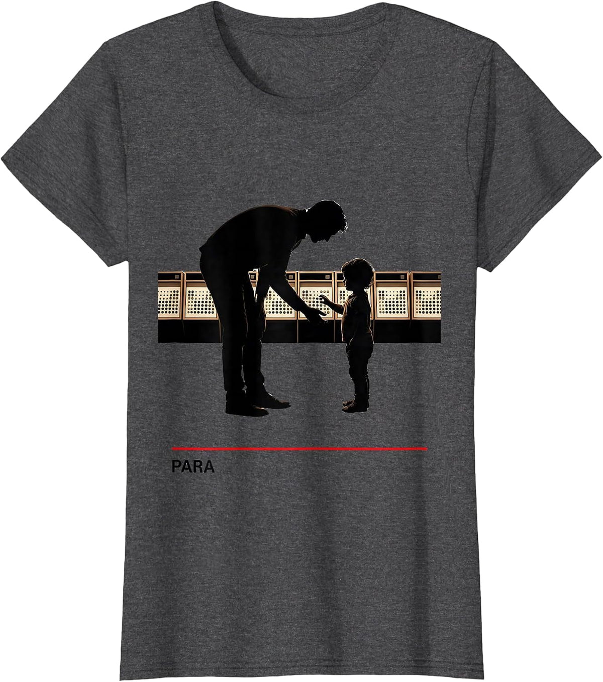 Women's Para Heartfelt Humor School Support Staff Appreciation T-Shirt - Dark Heather Grey
