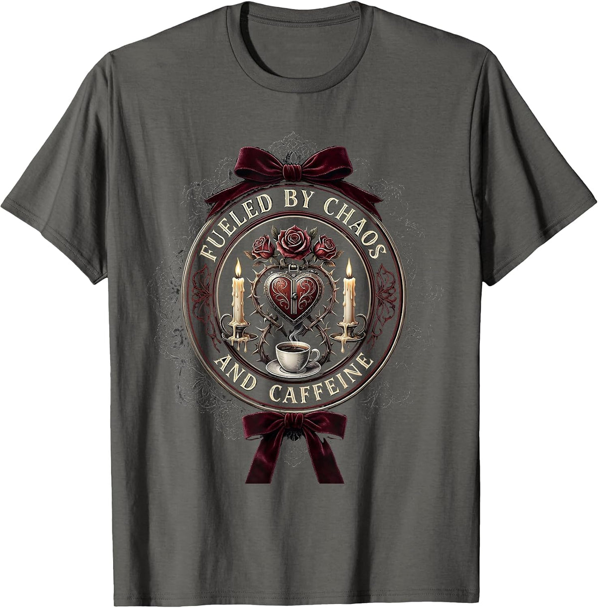 Chaos Coordinator Fueled by Chaos and Caffeine T-Shirt - Asphalt Grey