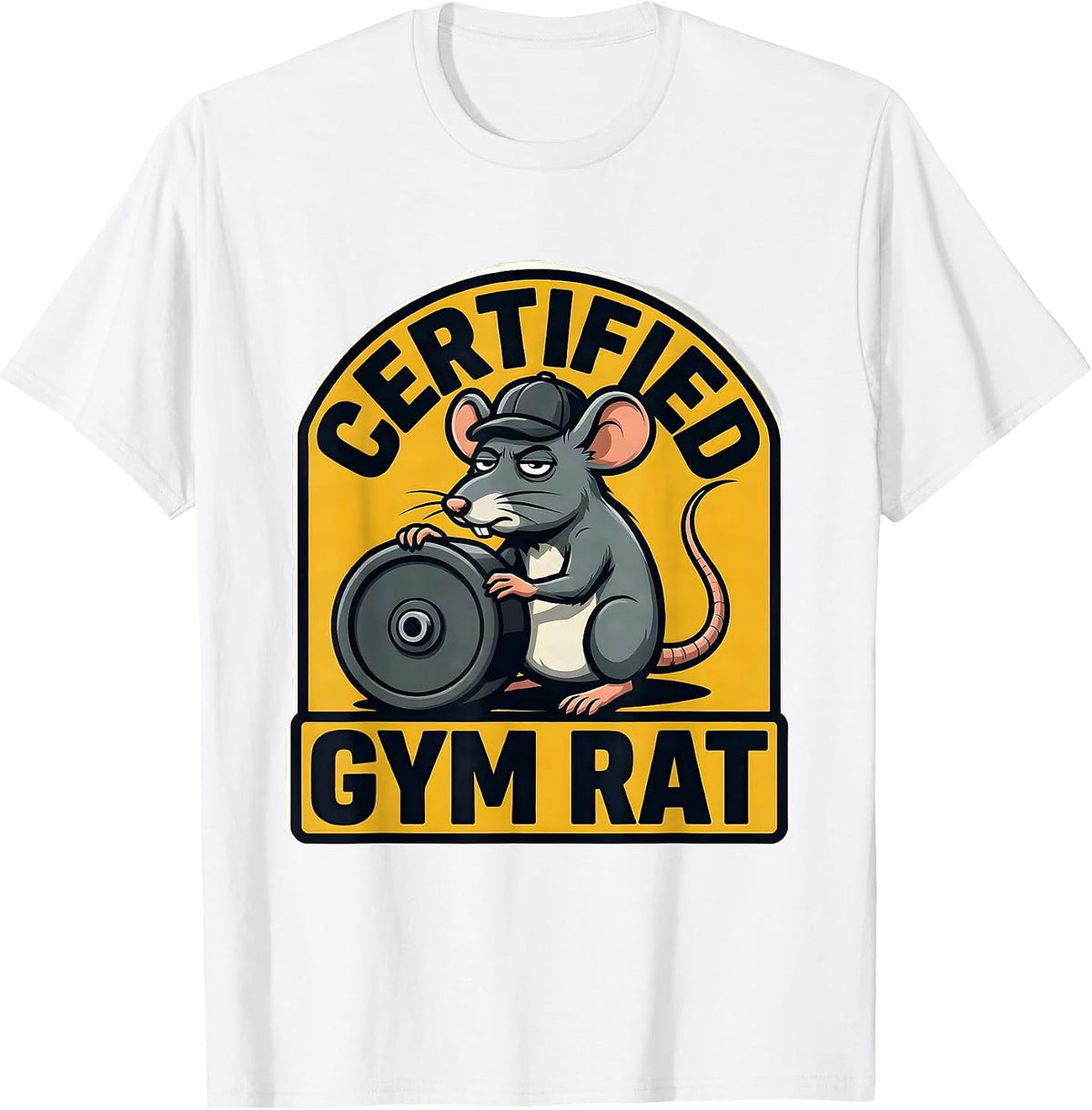 Men's Certified Gym Rat Funny Rat Lover Animal Humor T-Shirt - White