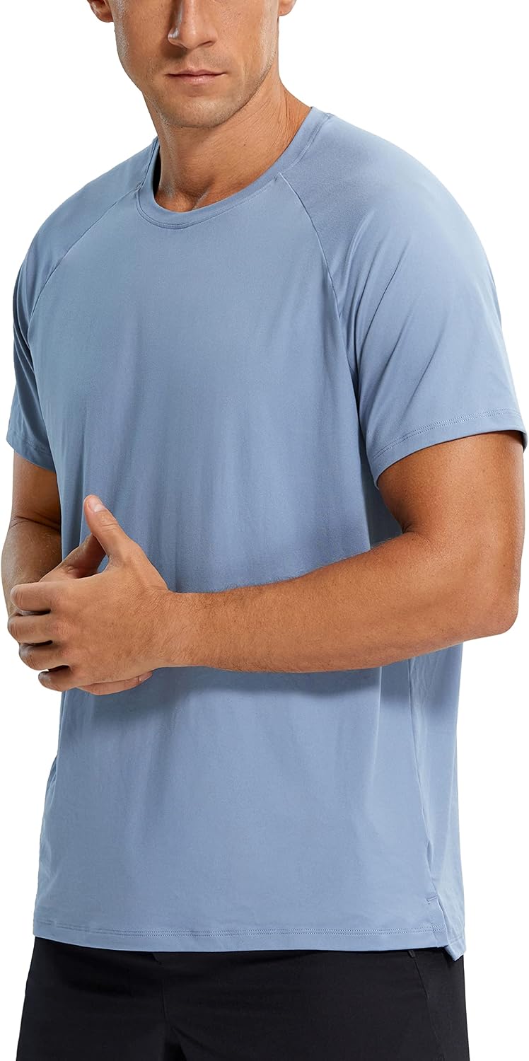 CRZ YOGA Lightweight Crewneck T-Shirts - Slate Blue