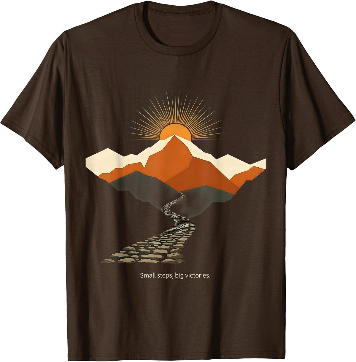 Men's Small Steps Big Victories Special Education Teacher T-Shirt - Brown