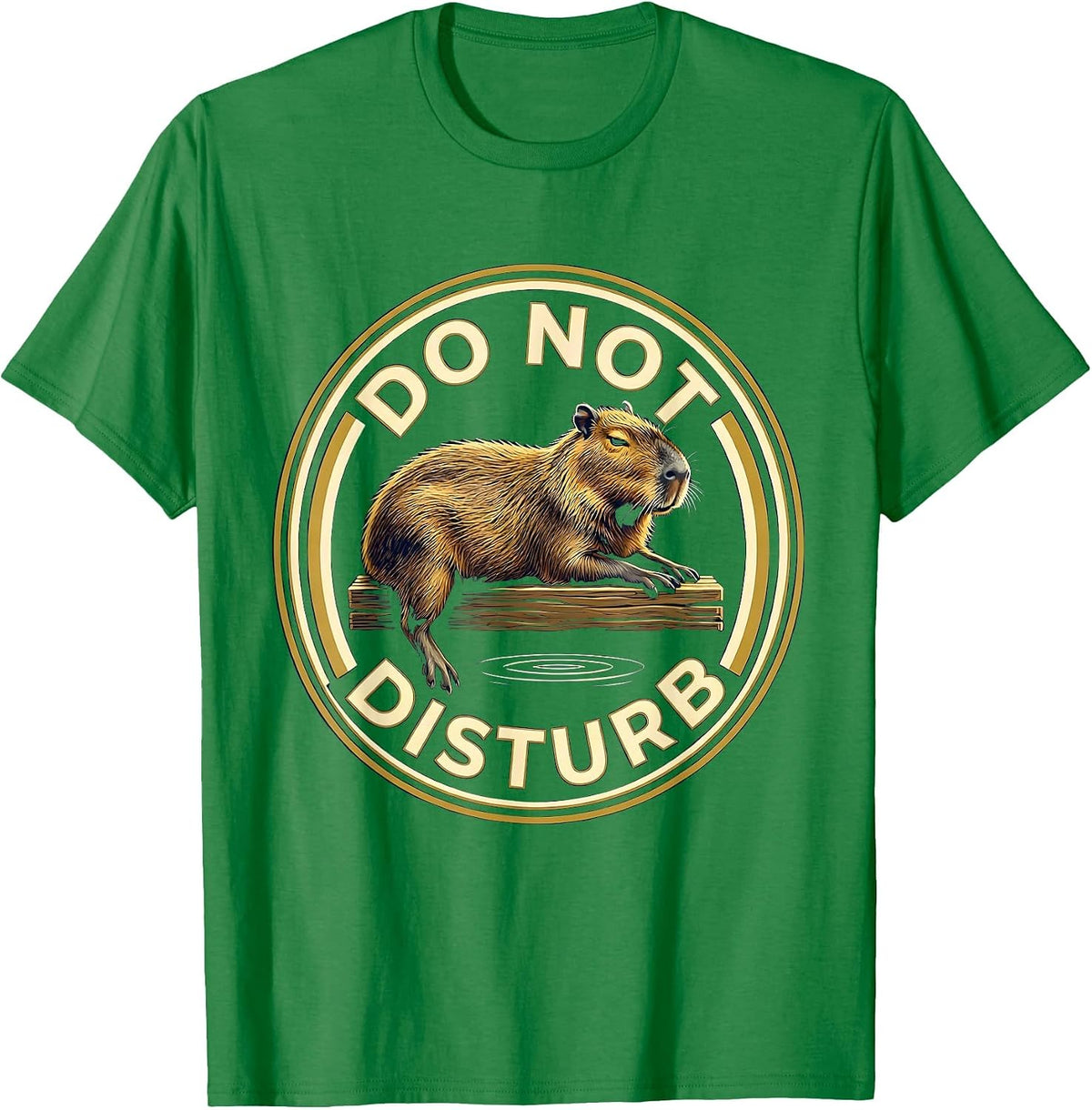 Men's Do Not Disturb Bold Capybara Meme Humor Animal Lover T-Shirt - Kelly Green