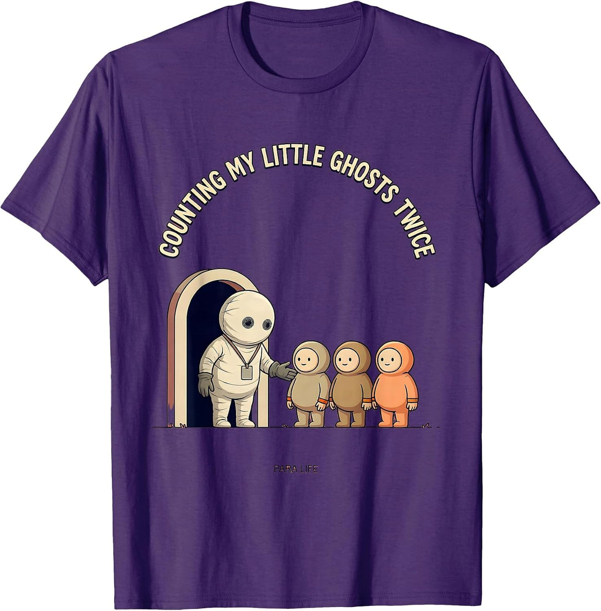Men's Counting My Little Ghosts Twice, Para Life Paraeducator T-Shirt - Purple