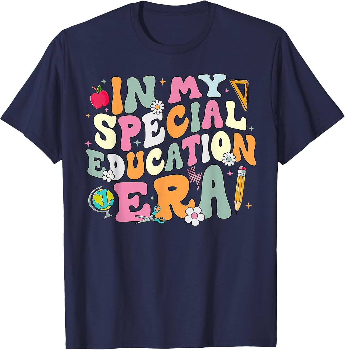 Special Education Teacher Era Inspirational SPED ABA Autism T-Shirt - Navy Blue