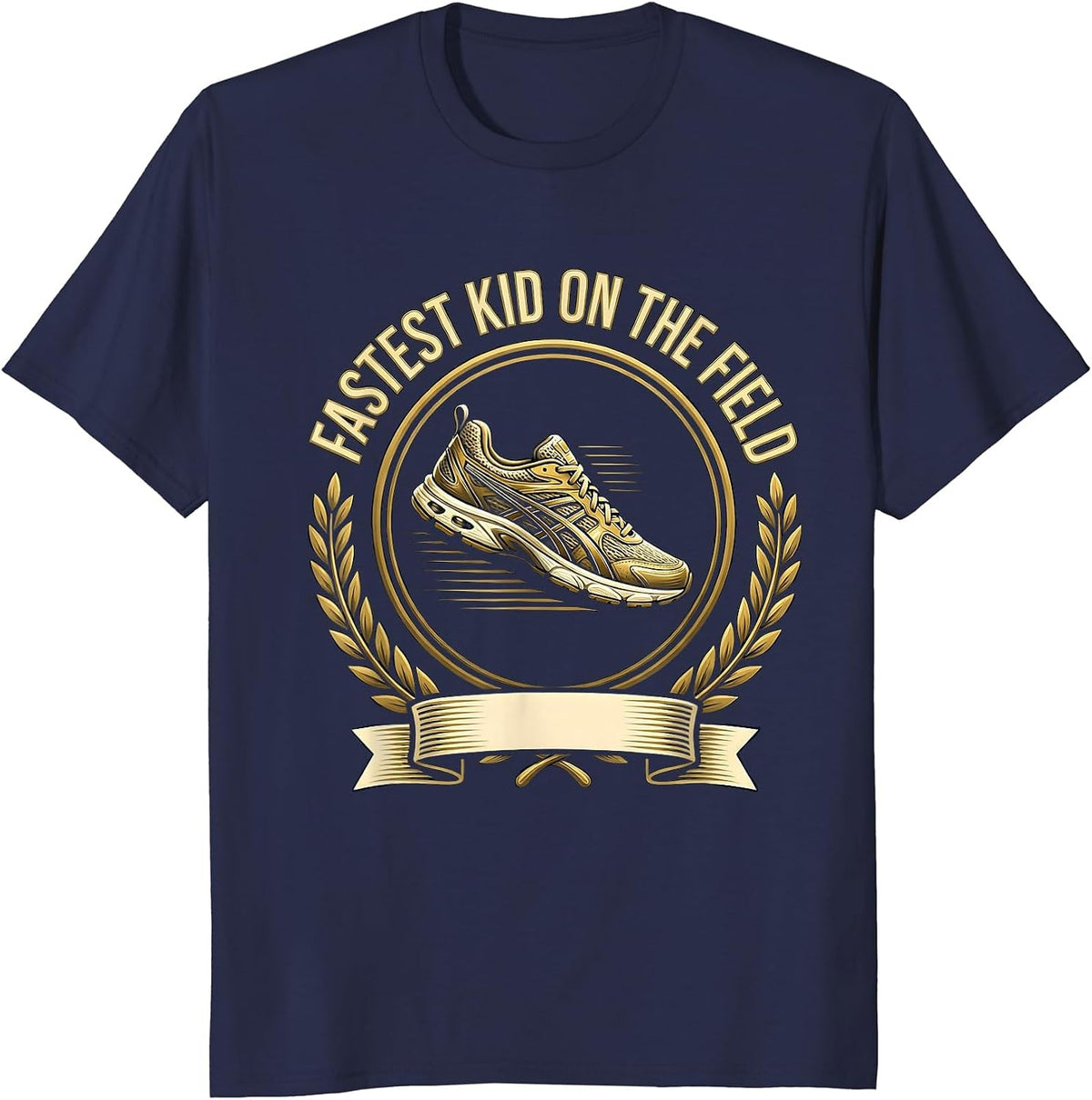 Fastest Kid on the Field Day Design T-Shirt - Navy Blue