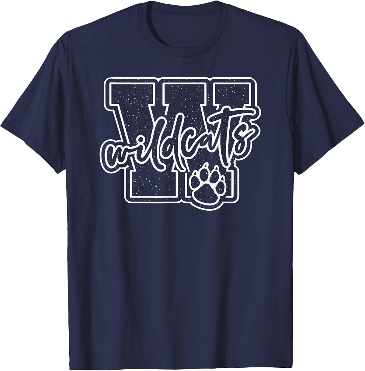 Go Cheer Wildcats High School Spirit Fan Team Back to School T-Shirt - Navy Blue