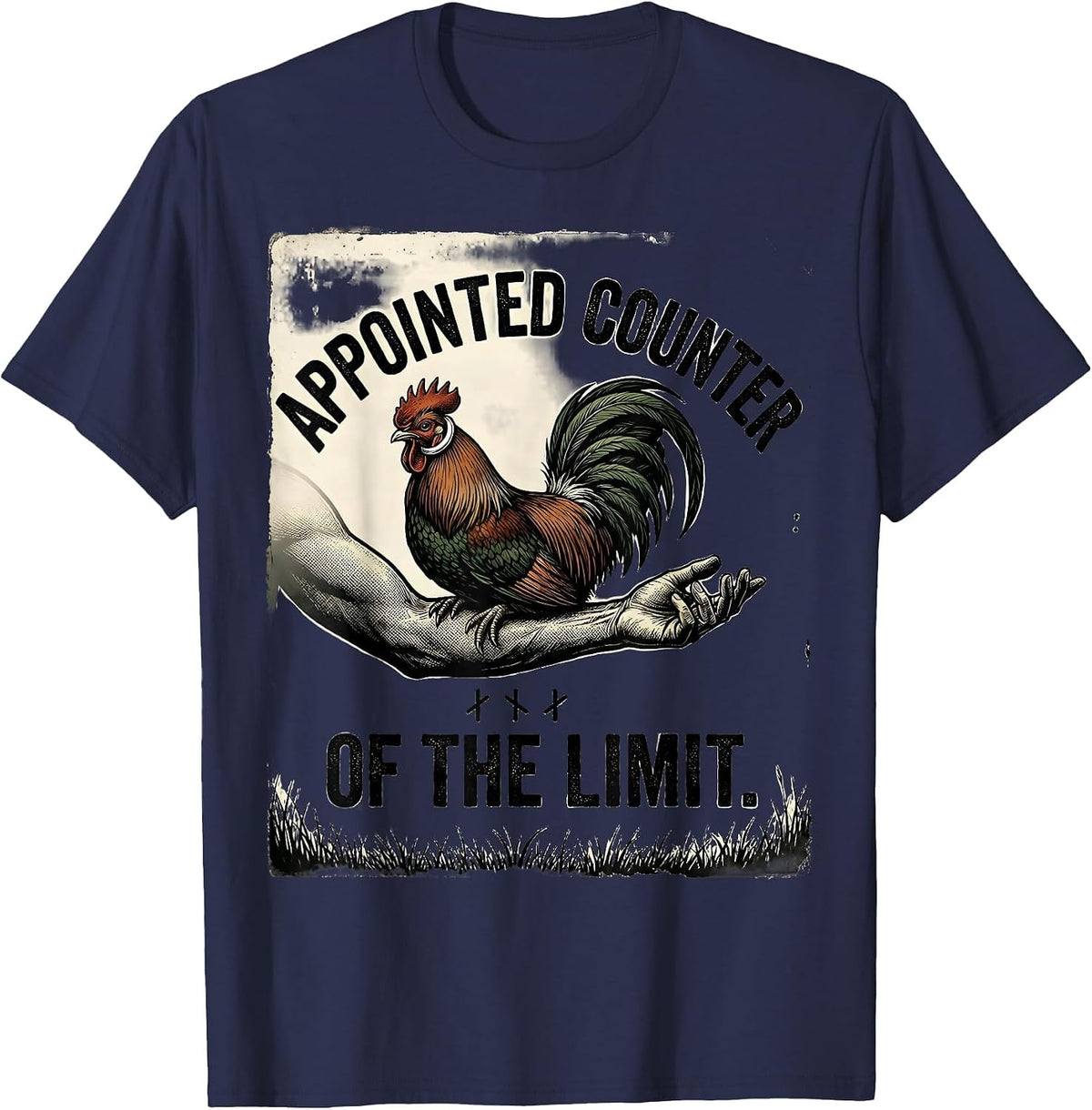 Men's Appointed Counter Of The Limit Vintage Pheasant Hunter T-Shirt - Navy Blue