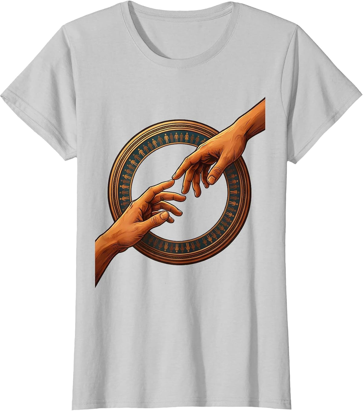 Social Worker Reaching Hands Connection Graphic T-Shirt - Silver Grey